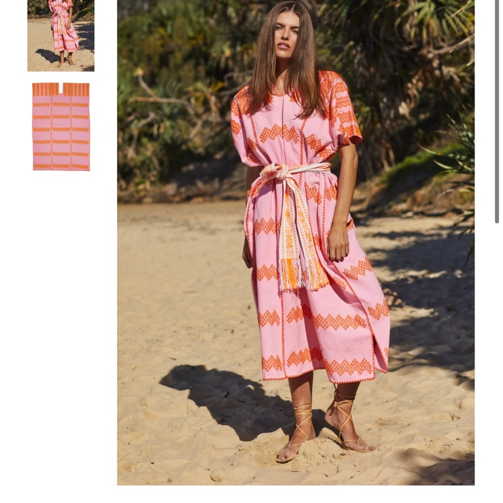 Pippa Holt Pink and Orange Patterned Kaftan